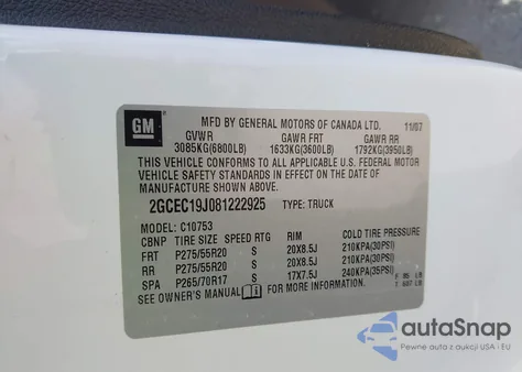 2008 Chevrolet Silverado 1500 Lt1 из США, поврежденный, VIN 2GCEC19J081222925